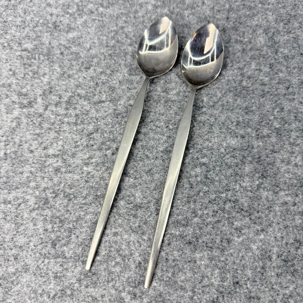 Ekco Prince Stainless JAPAN Eterna Set of 2 Iced Tea Spoons Dining Flatware